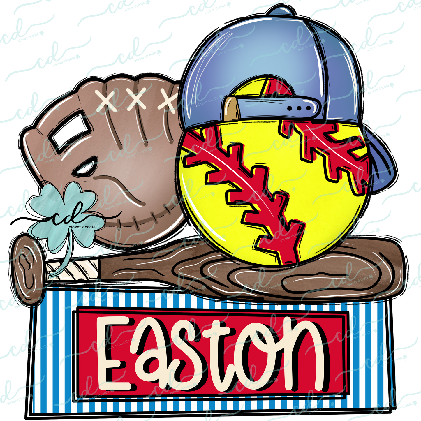 {Boy's Softball Trio W/Bow + Nameplate} - CD