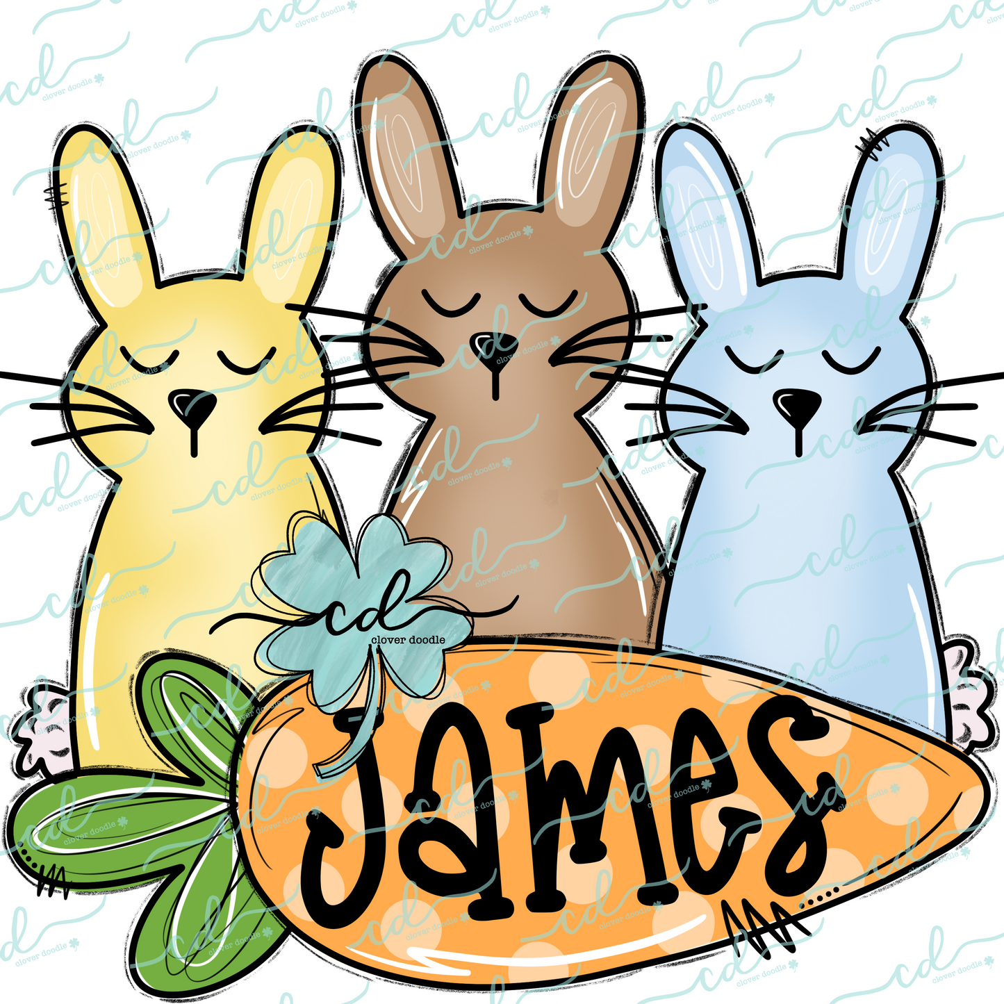 {Bunny Trio W/Carrot Nameplate- Boy}- CD