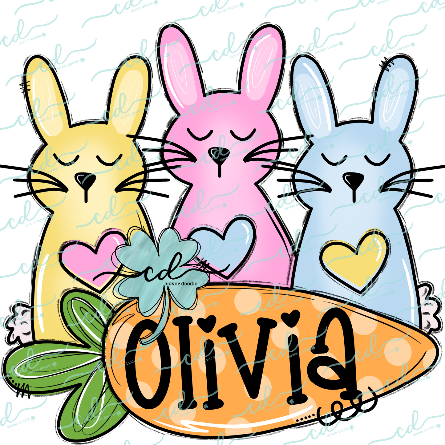 {Bunny Trio W/Carrot Nameplate- Girl}- CD