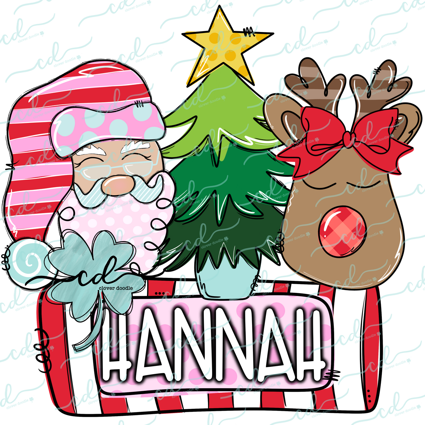 {Christmas Doodle Trio W/Nameplate- Girl}- CD