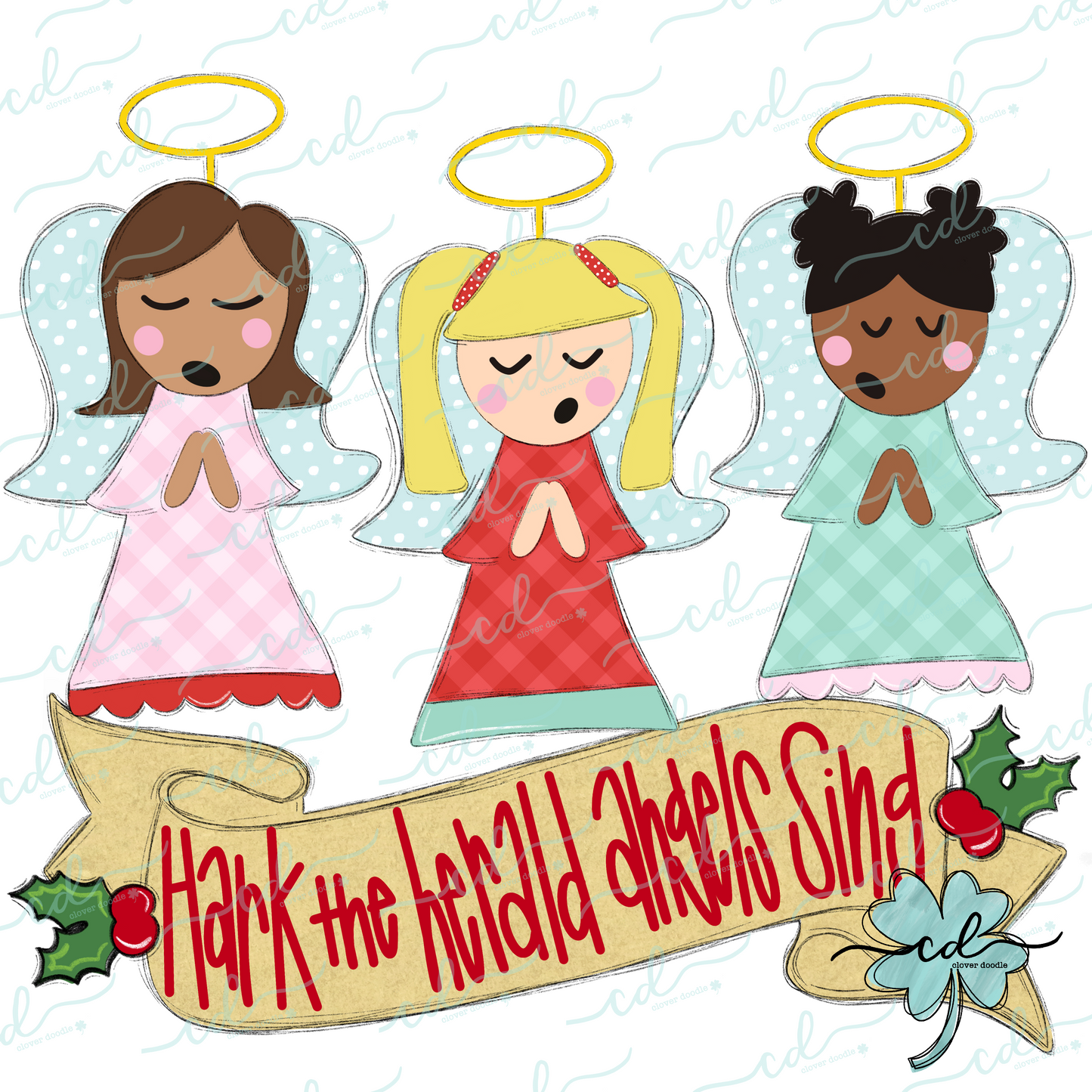 {Christmas Singing Angels Trio W/Banner} - CD