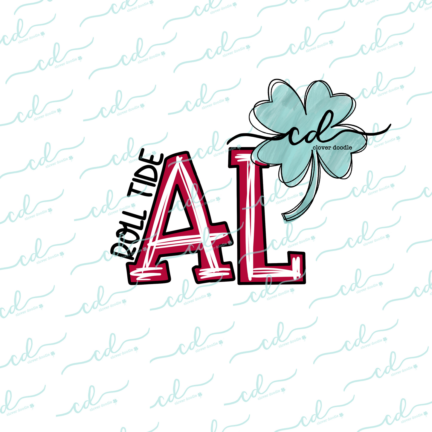 {Doodle State Alabama Abbreviation- Roll Tide} - CD