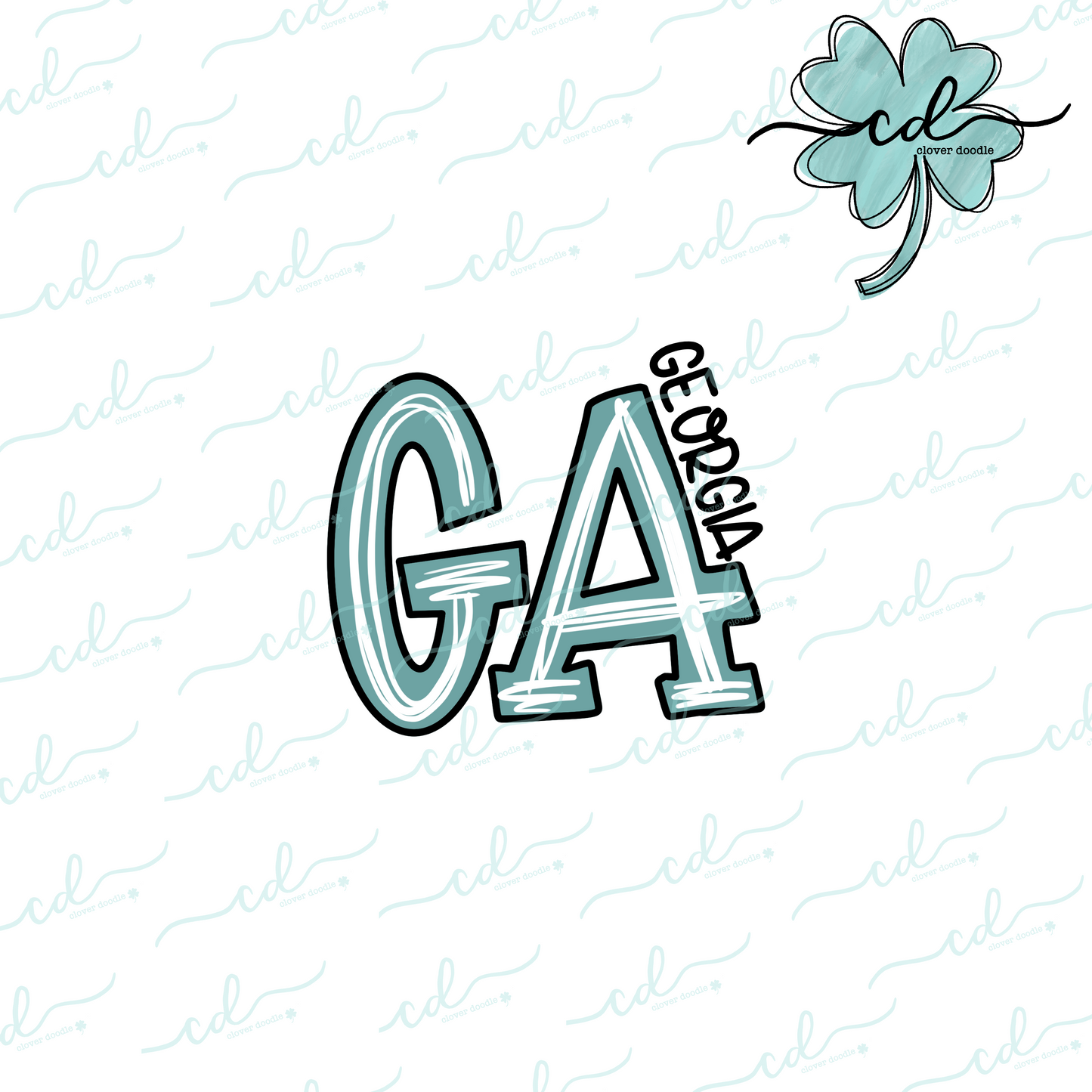 {Doodle State Georgia Abbreviation- Floral} - CD