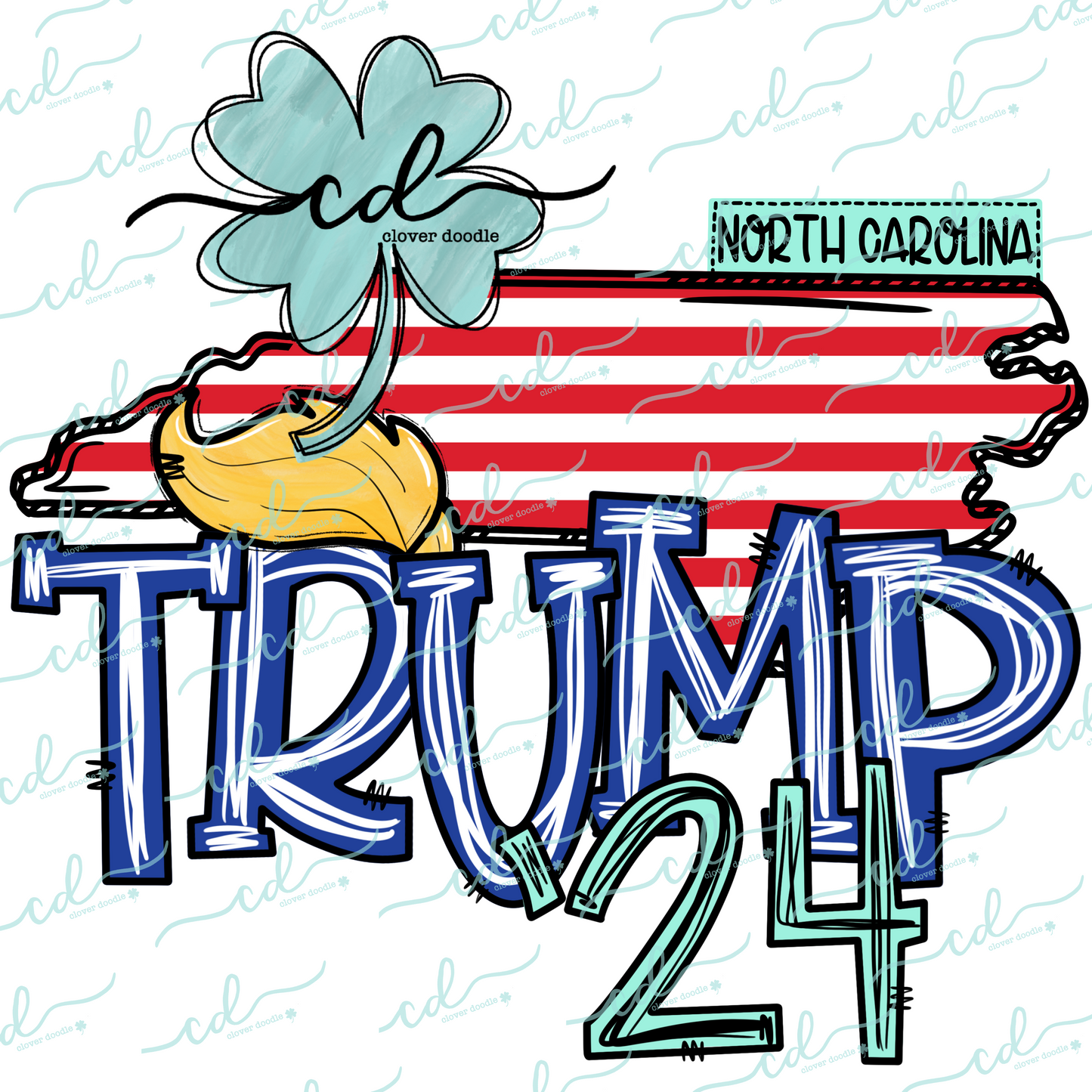 {Doodle State North Carolina Trump 24- no bow} - CD
