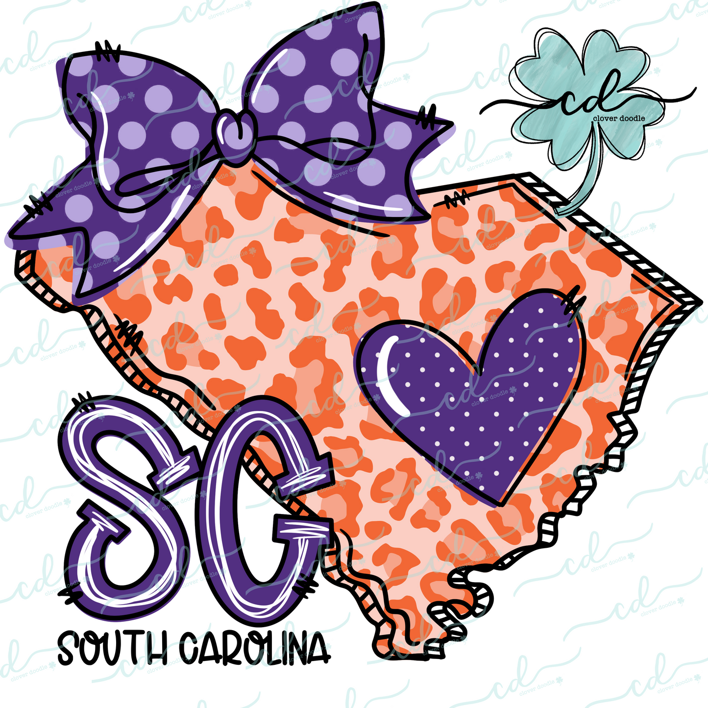 {Doodle State South Carolina- Orange + Purple}- CD