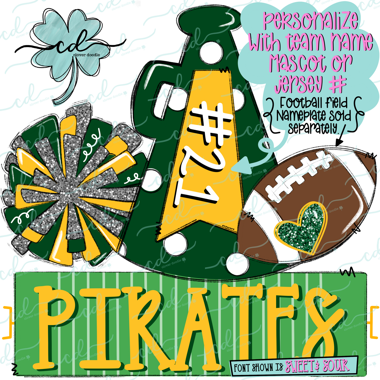 {Football Cheer Trio- Green + Gold} - CD