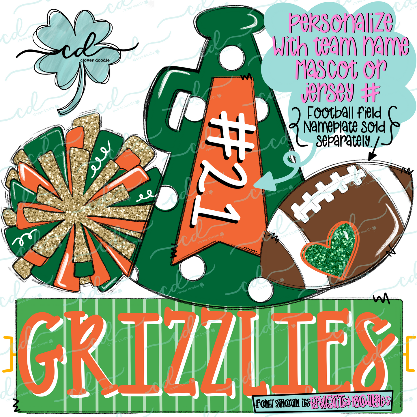 {Football Cheer Trio- Green + Orange} - CD