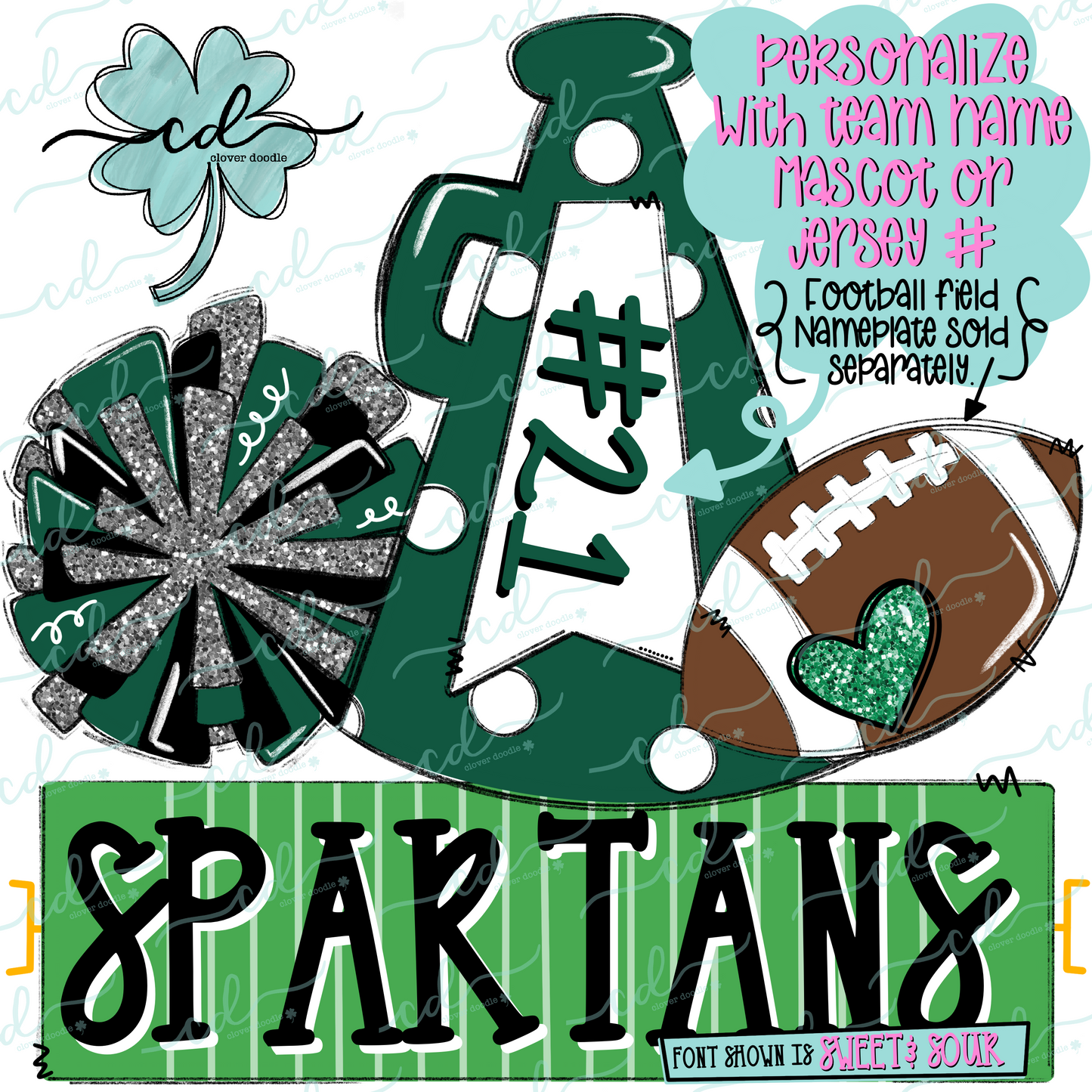 {Football Cheer Trio- Green + White} - CD
