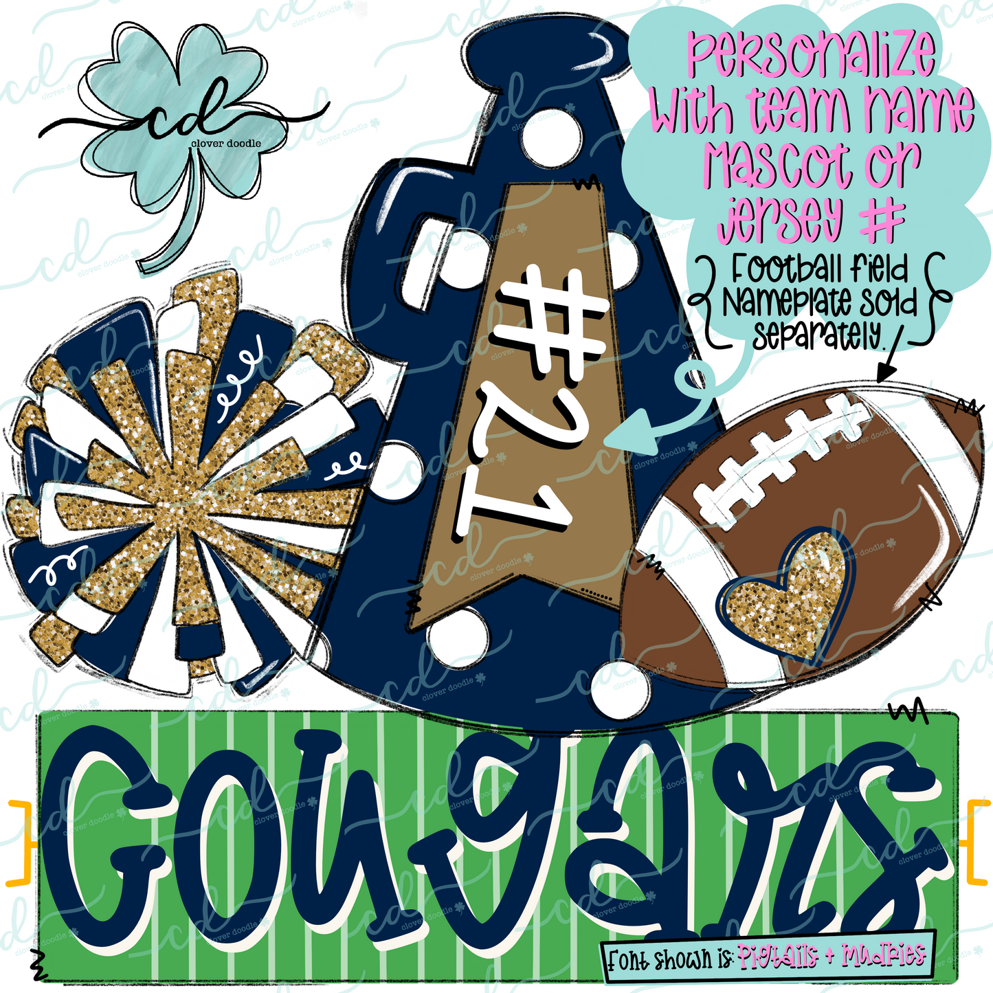 {Football Cheer Trio- Navy Blue + Gold} - CD