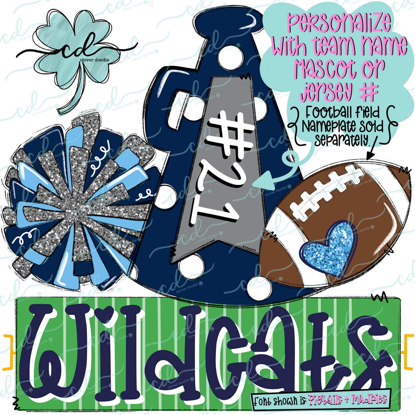 {Football Cheer Trio- Navy Blue + Gray} - CD