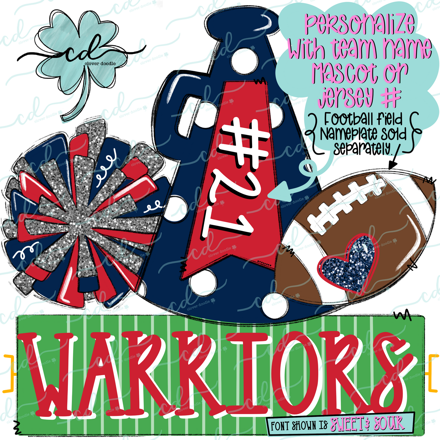 {Football Cheer Trio- Navy Blue + Red} - CD
