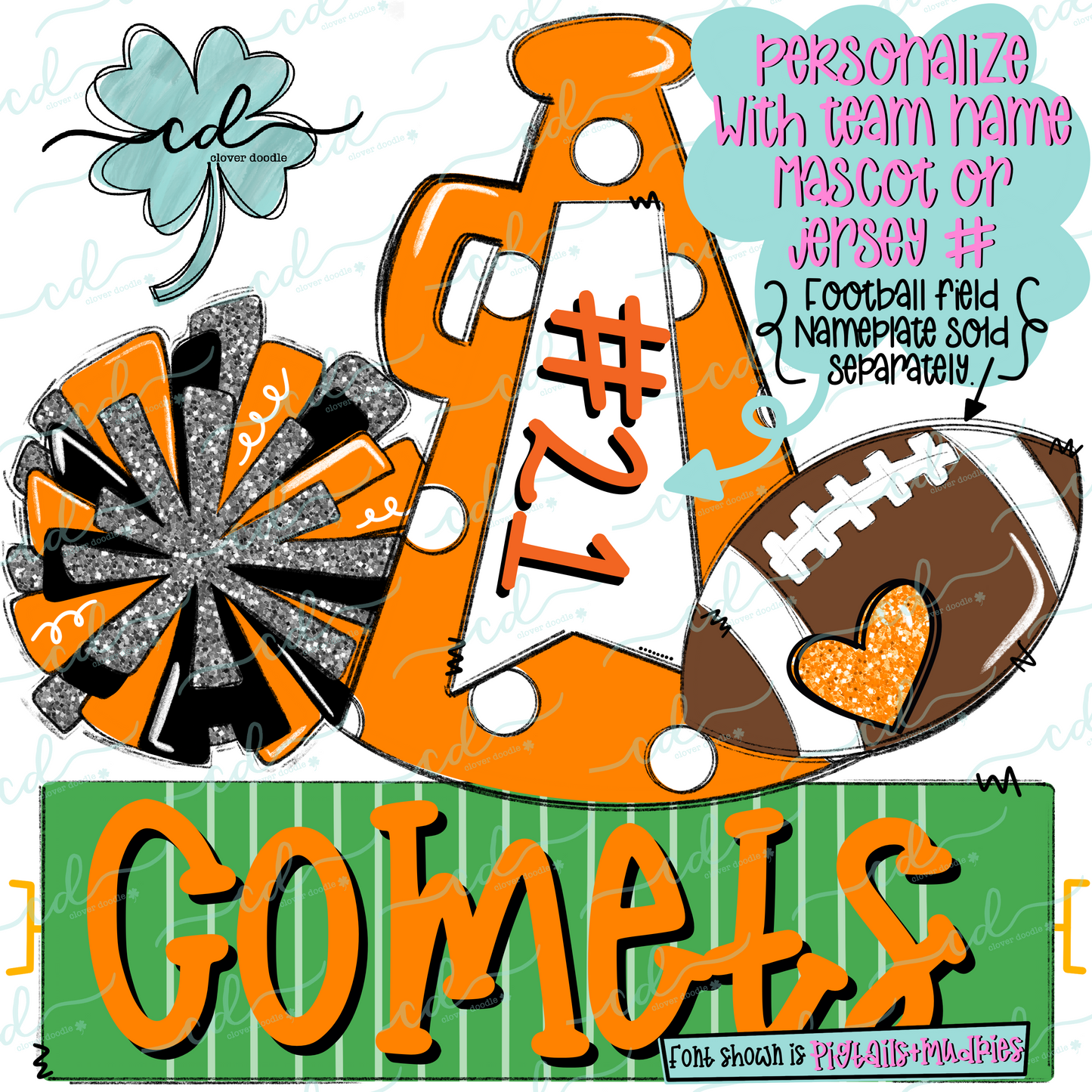 {Football Cheer Trio- Orange + White} - CD