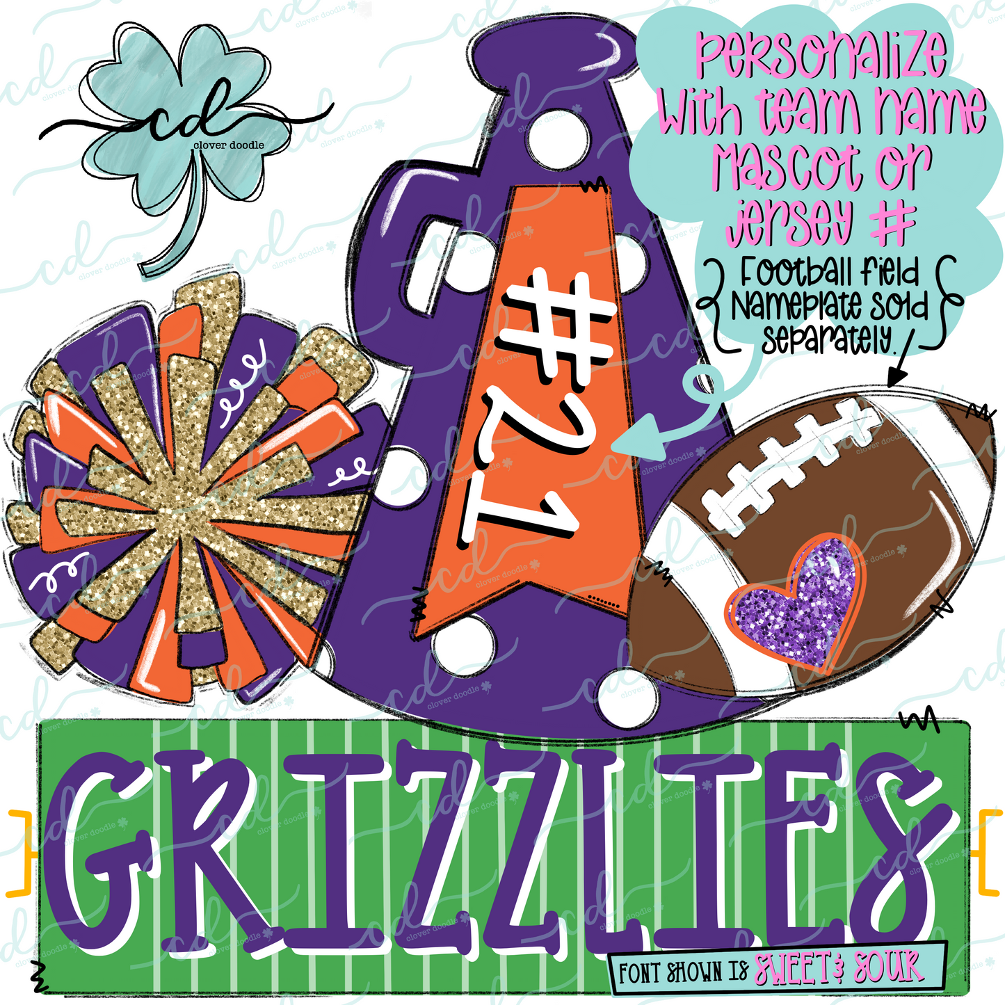 {Football Cheer Trio- Purple + Orange} - CD