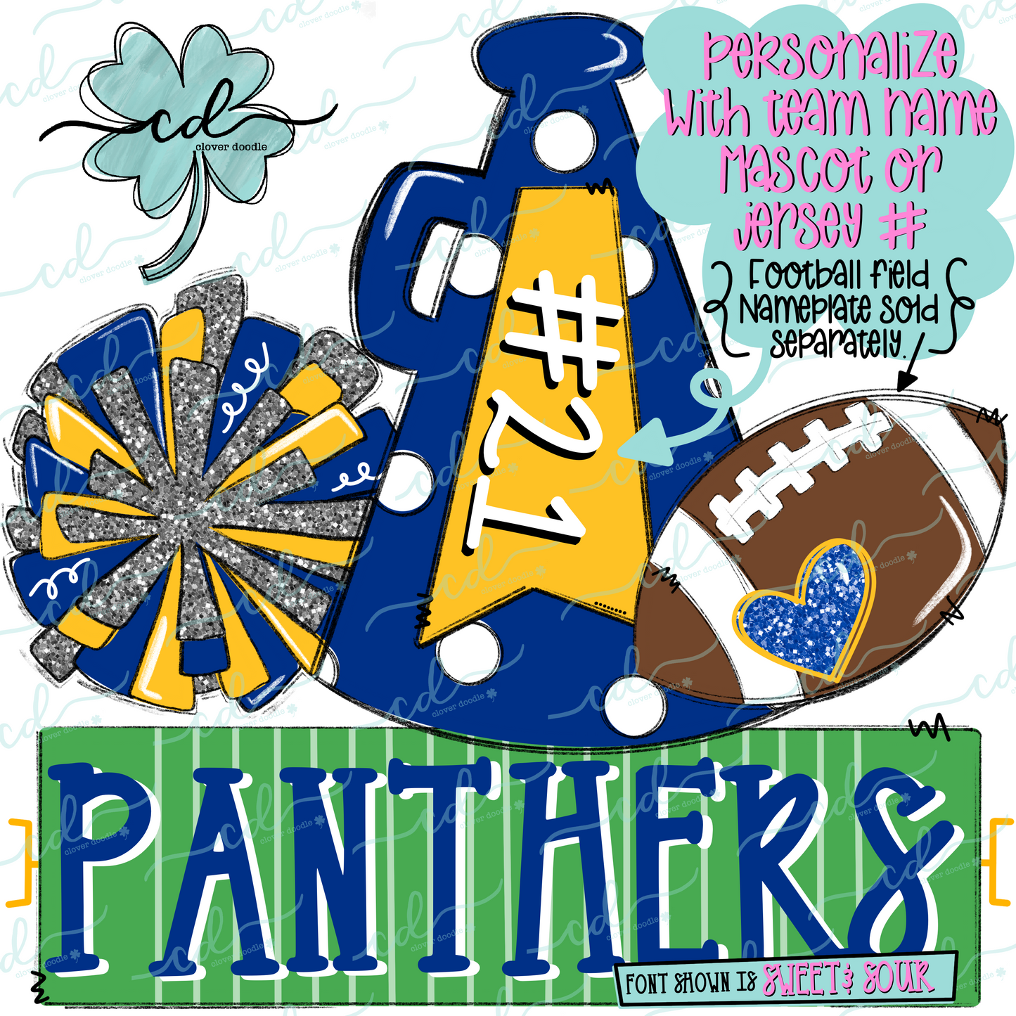 {Football Cheer Trio- Royal Blue + Gold} - CD