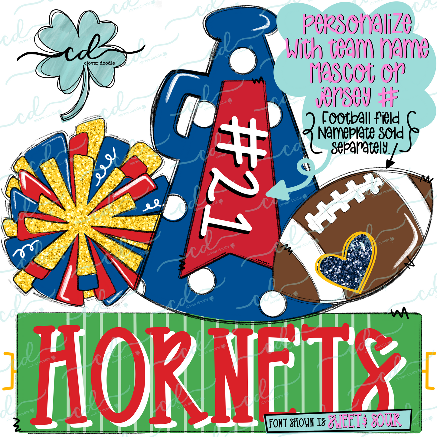 {Football Cheer Trio- Royal Blue, Gold + Red} - CD