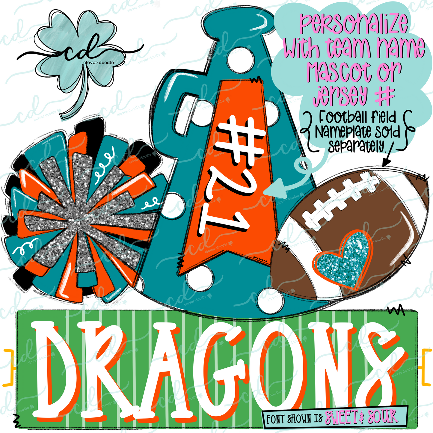 {Football Cheer Trio- Teal + Orange} - CD