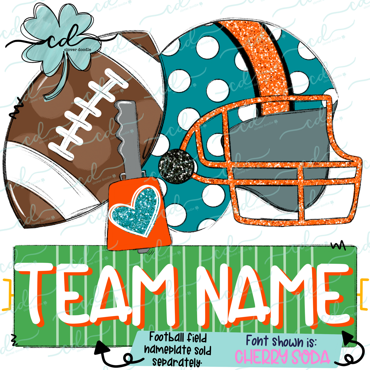 {Football Fan Trio- Girl- Teal + Orange} - CD