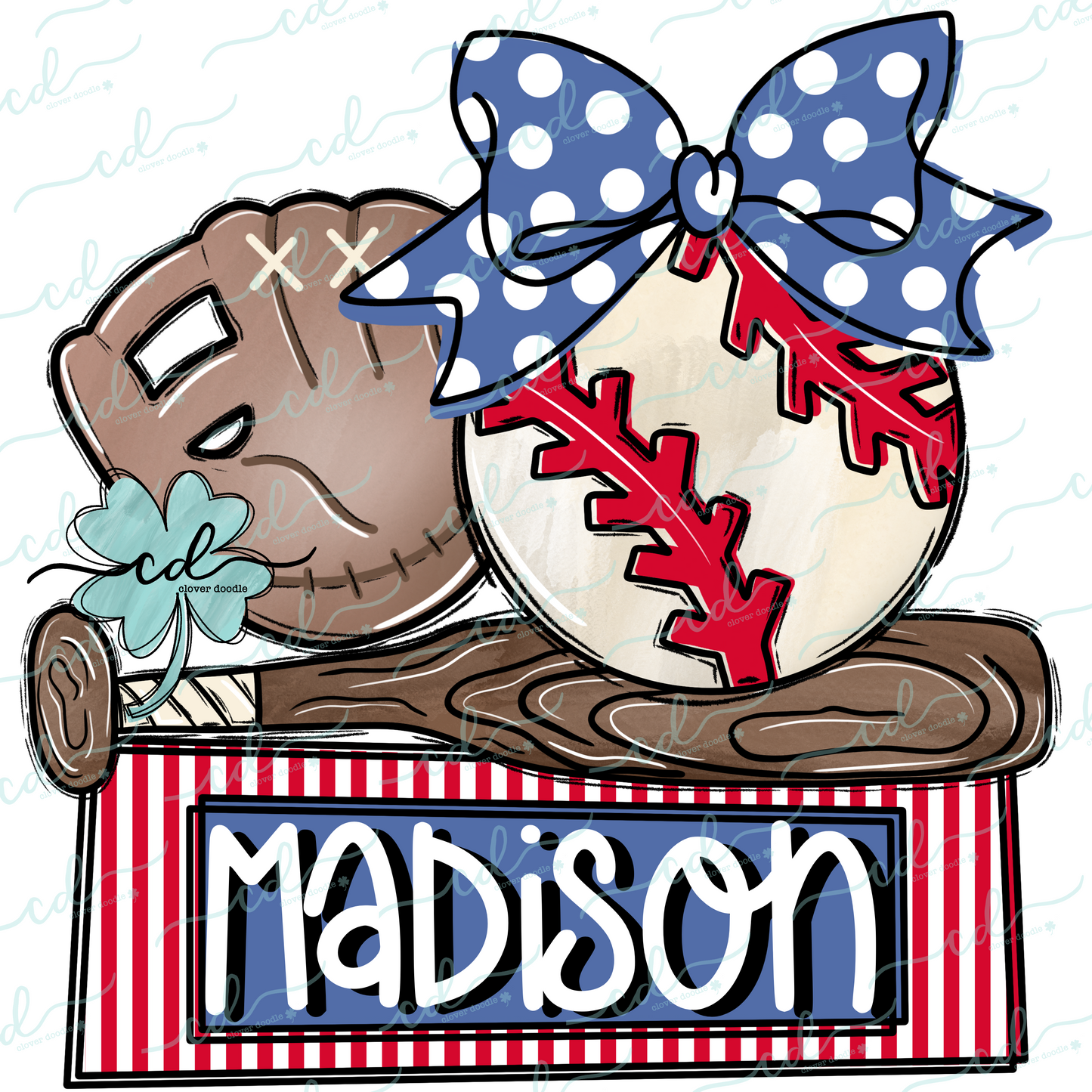 {Girl's Baseball Trio W/Bow + Nameplate} - CD