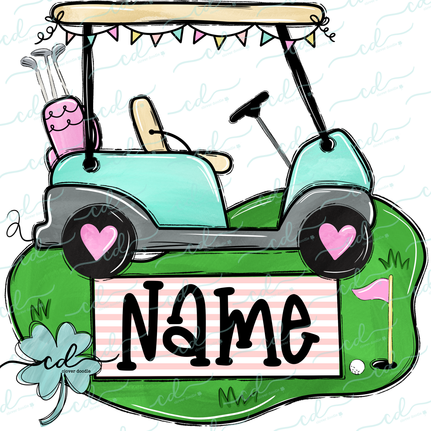 {Golf Cart W/Grass Nameplate- Girl} - CD