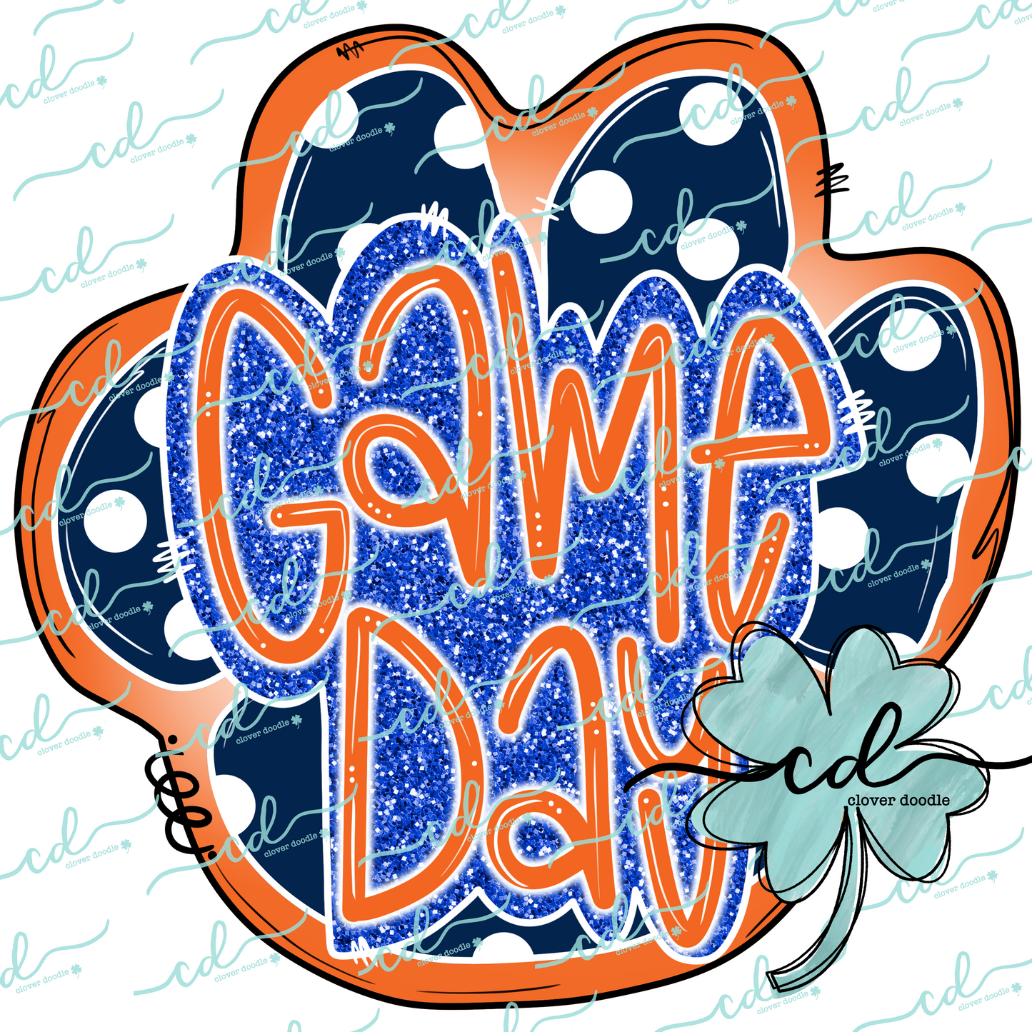 {Paw Print Game Day- Blue + Orange} - CD