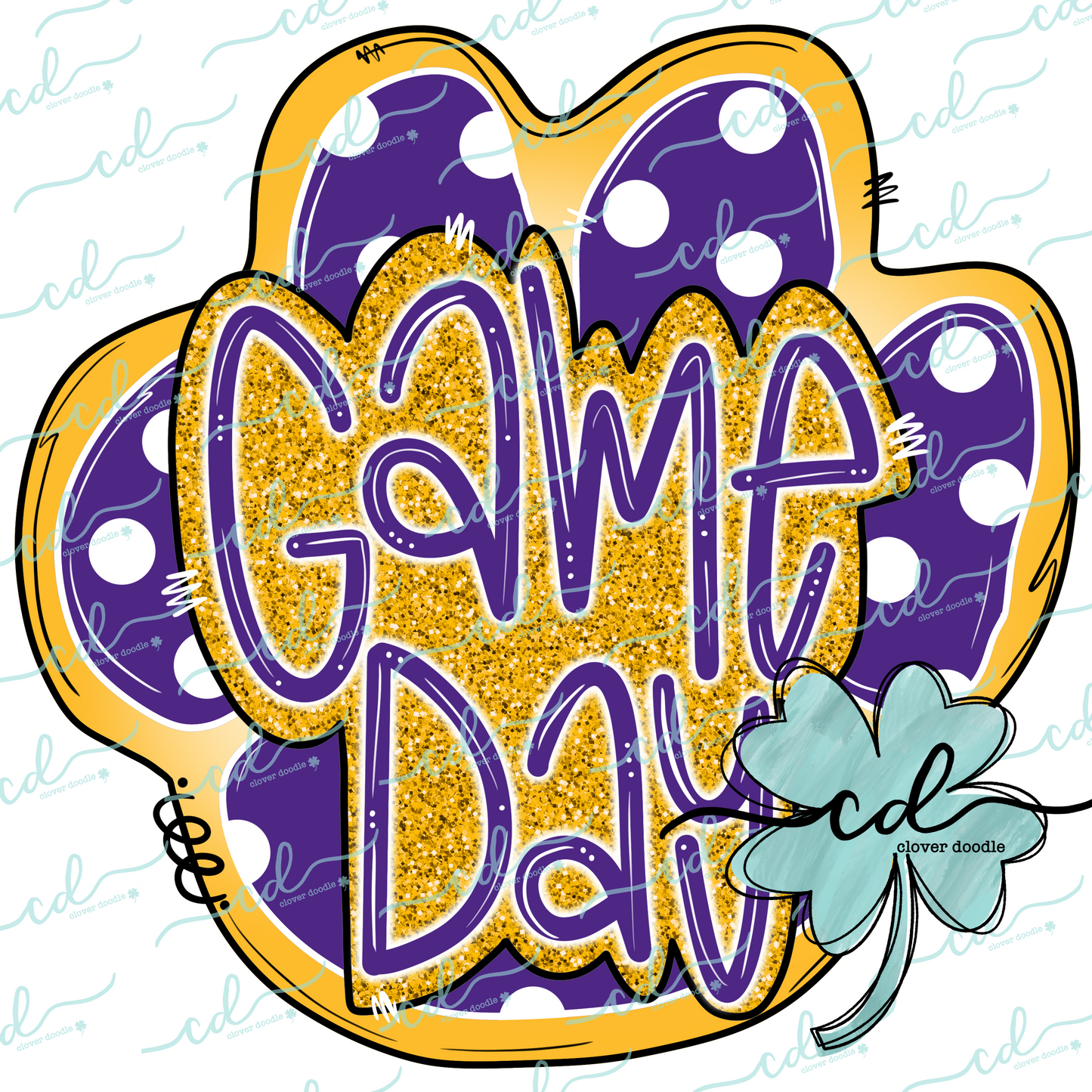 {Paw Print Game Day- Purple + Gold} - CD