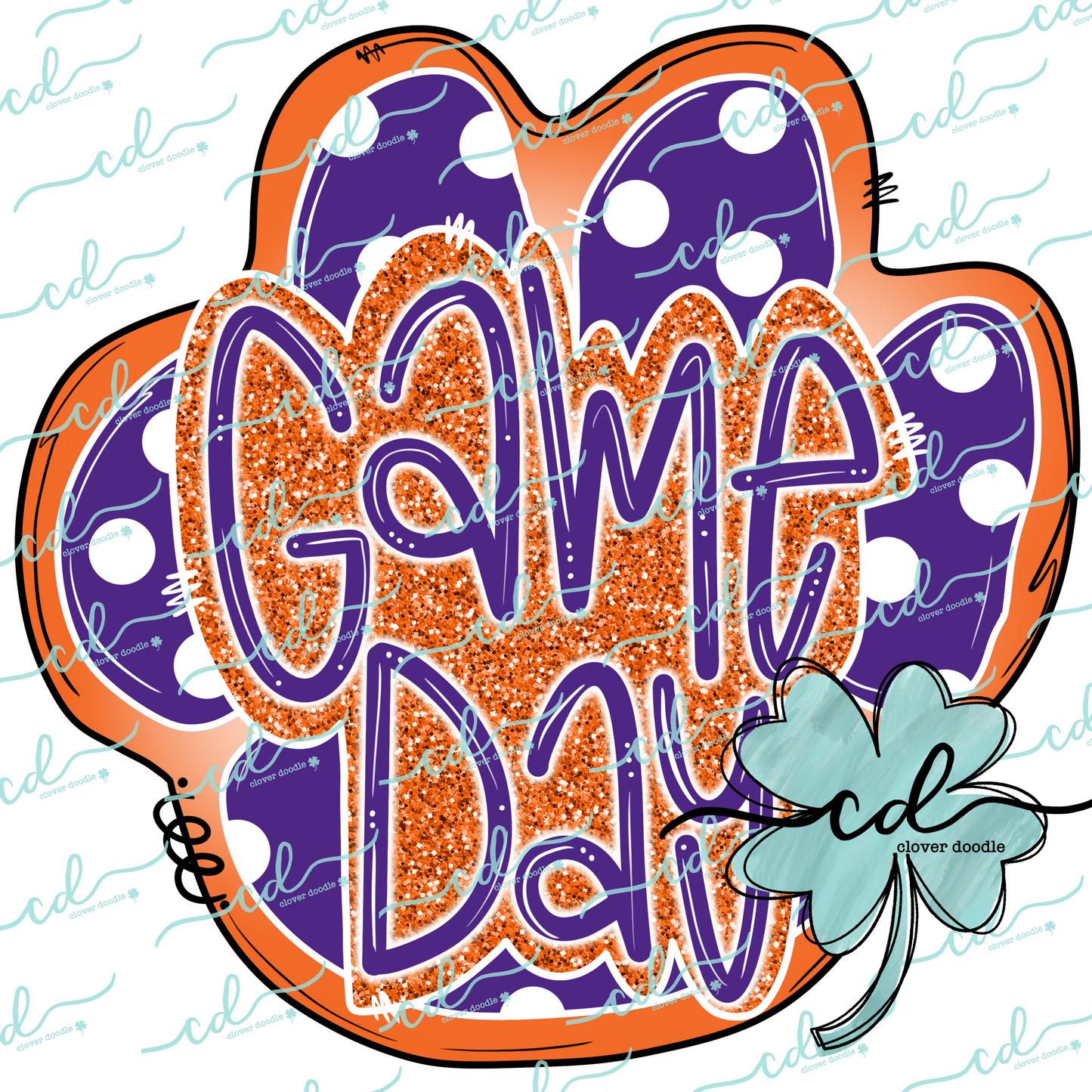 {Paw Print Game Day- Purple + Orange} - CD