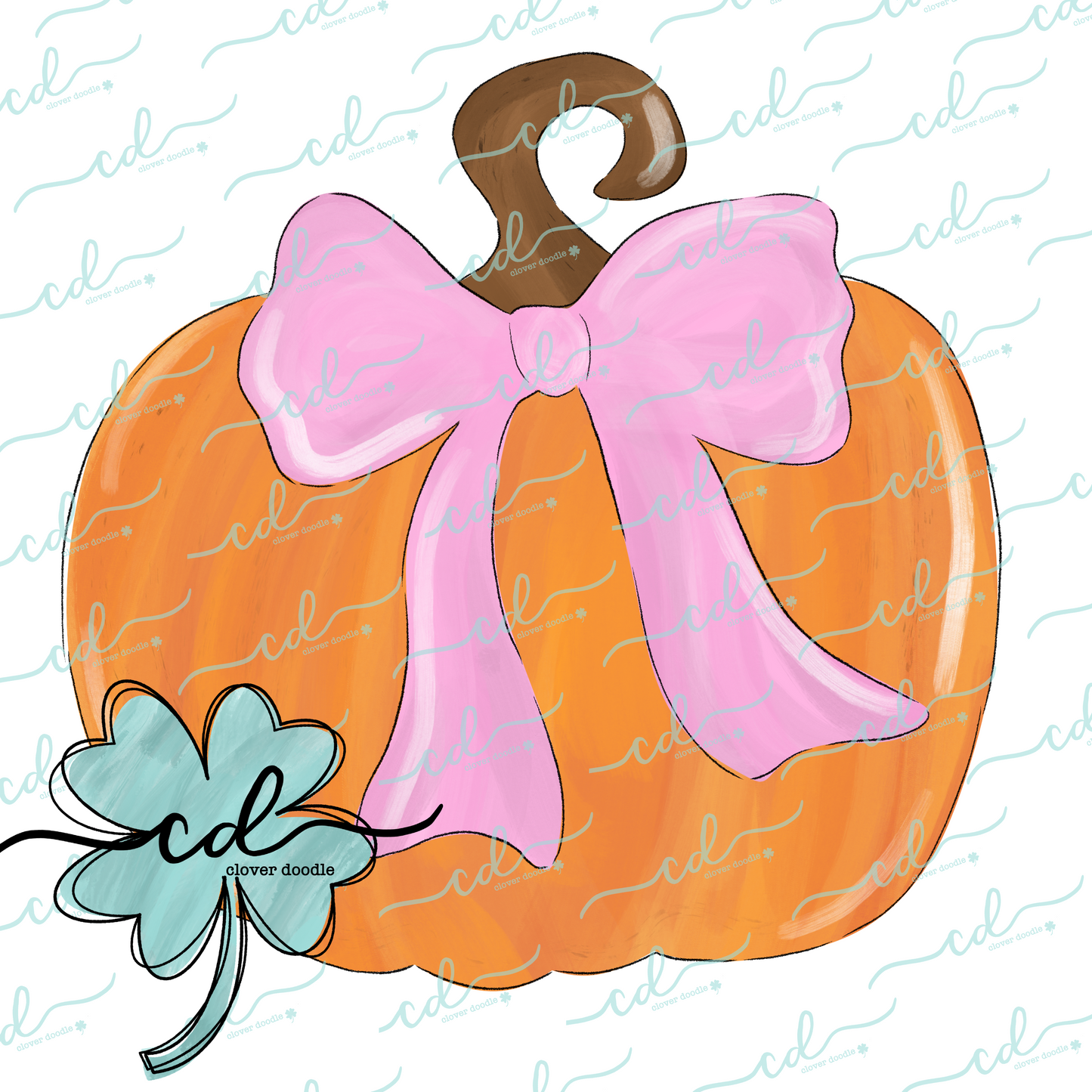 {Soft Watercolor Pumpkin W/ Bow} - CD
