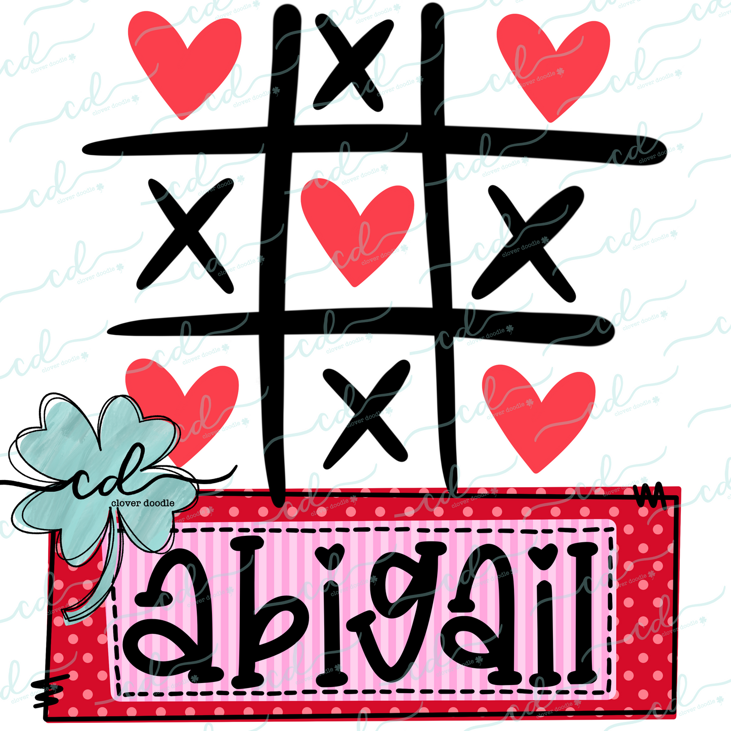 {Valentine Tic Tac Toe W/Nameplate- Pink} - CD