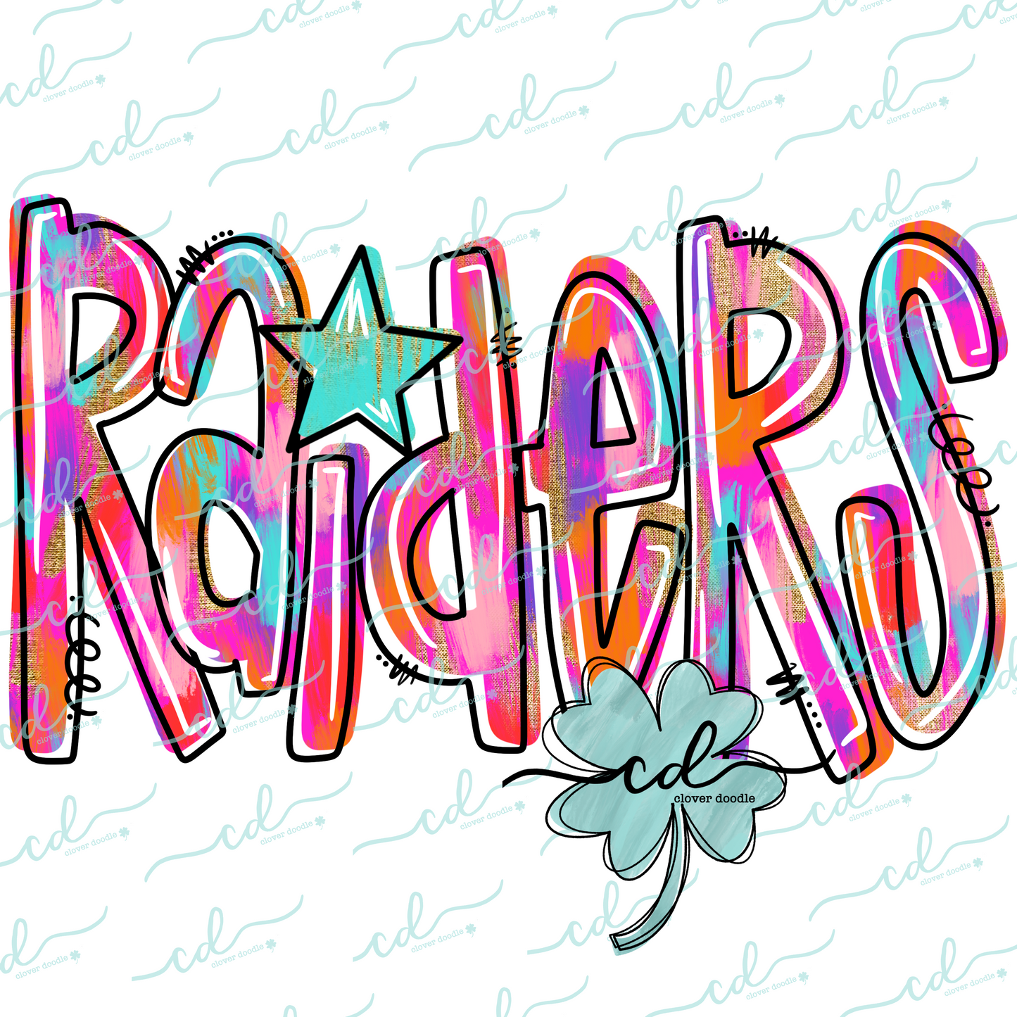 {Hand Lettered Watercolor Mascot- Raiders} - CD