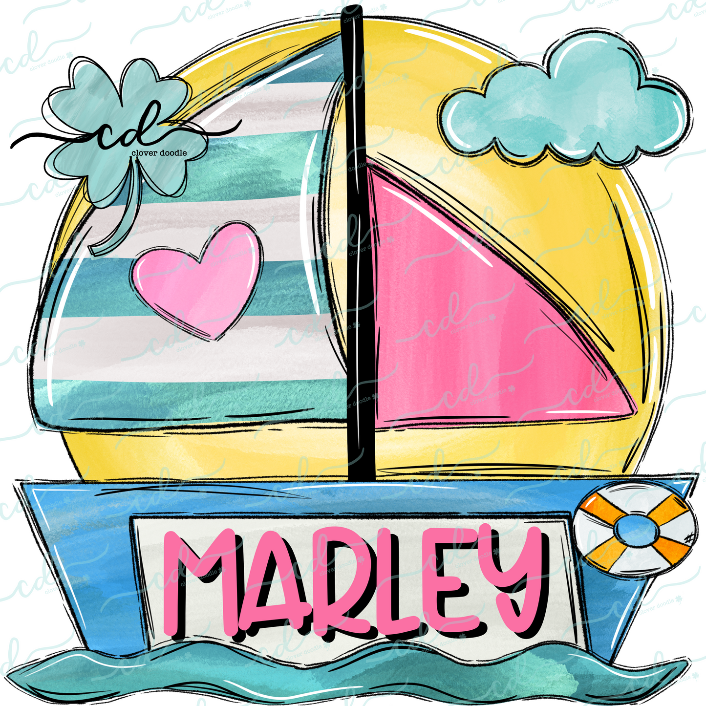 {Watercolor Sailboat- Girl} - CD