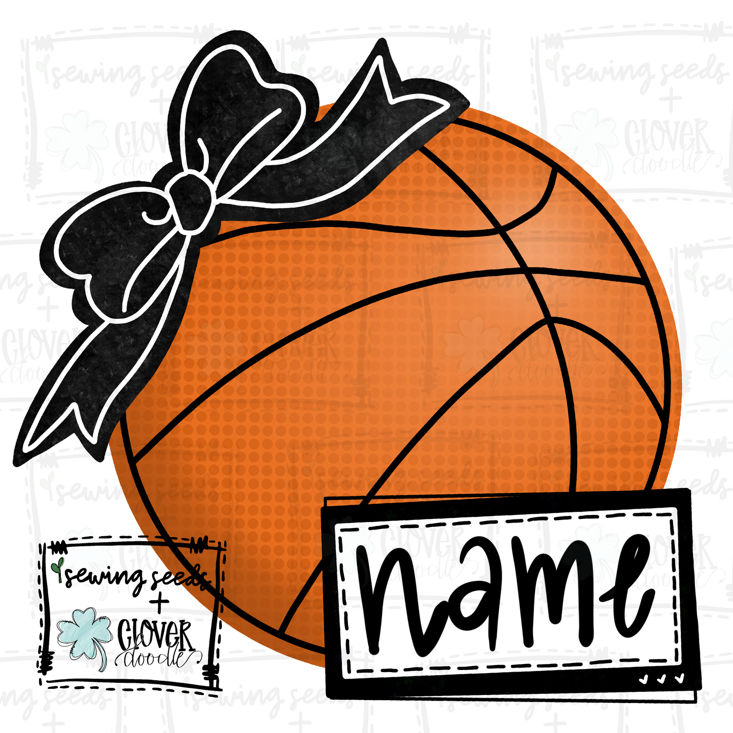{Basketball- Black + White w/Bow} SS+CD