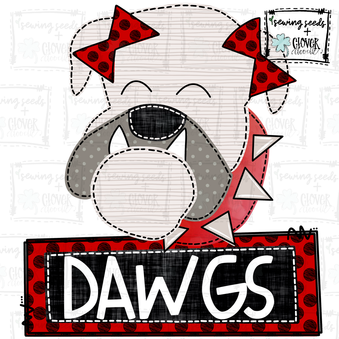 {Bulldog Girl With Spike Collar W/Nameplate} SS+CD