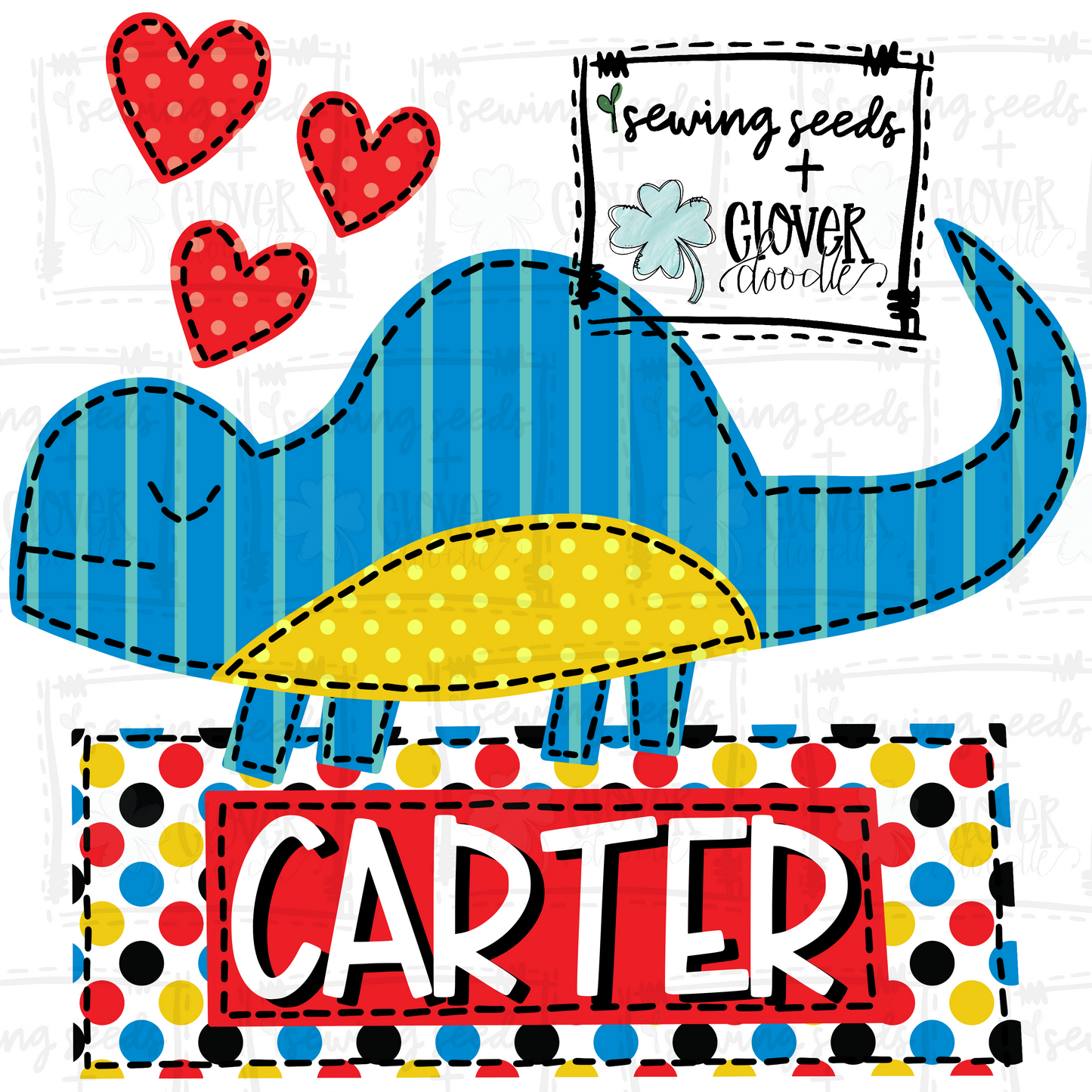 {Dino With Hearts + Nameplate} SS+CD