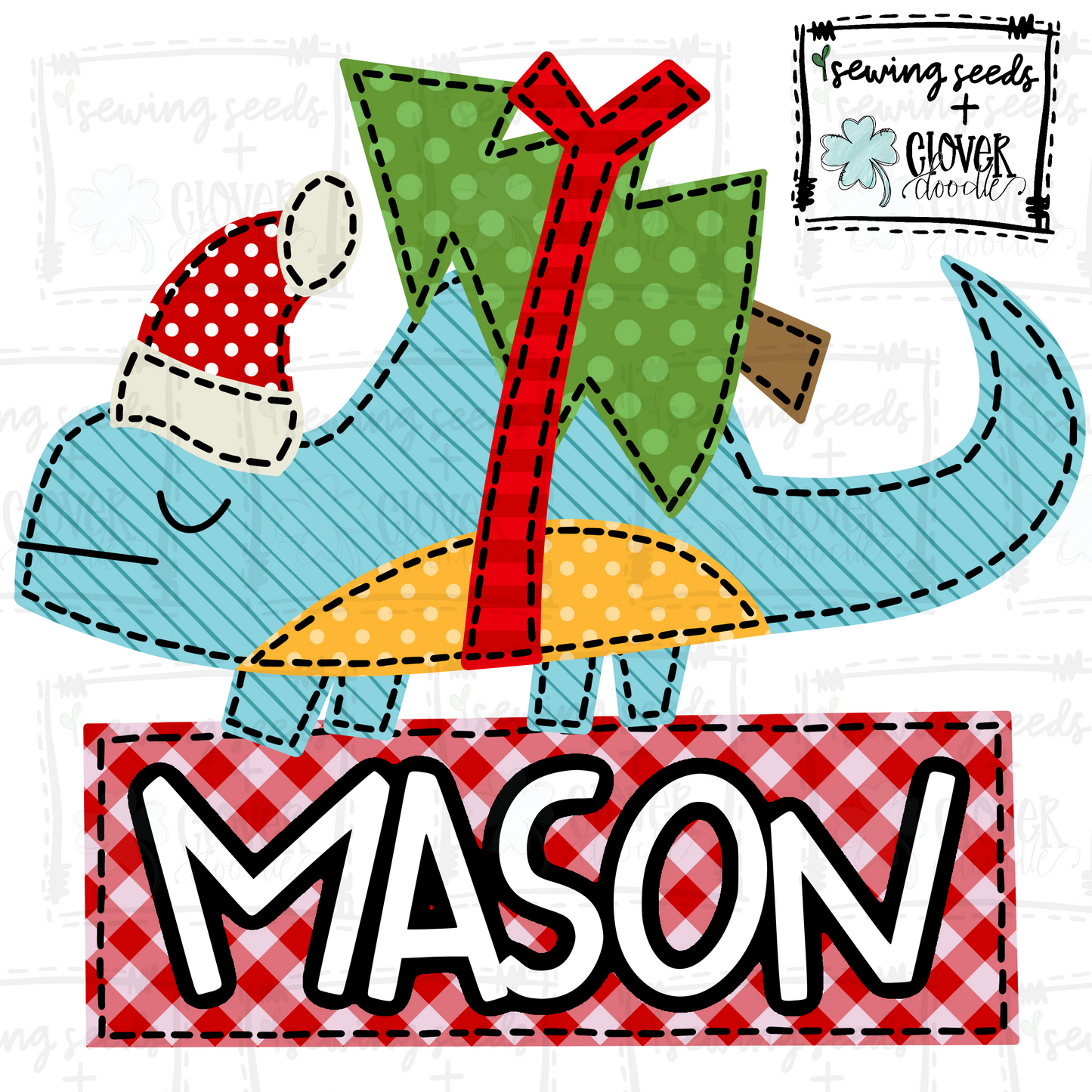 {Dinosaur W/Christmas Tree} SS+CD