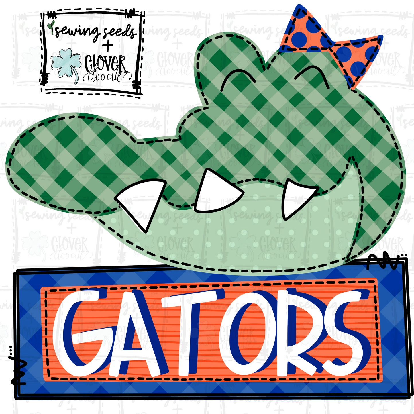 {Gator Girl Orange Bow W/Nameplate} SS+CD