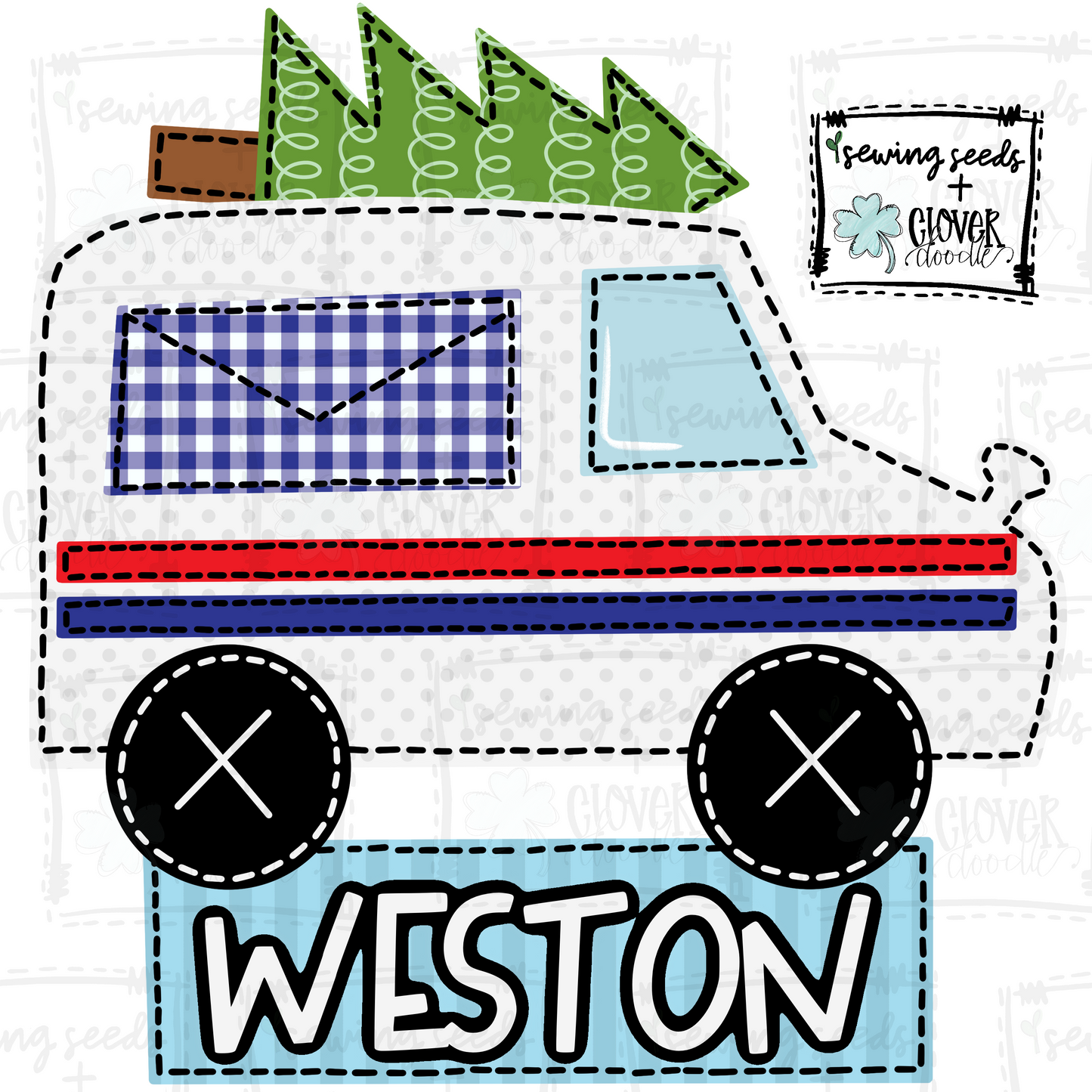 {Mail Truck W/Christmas Tree} SS+CD