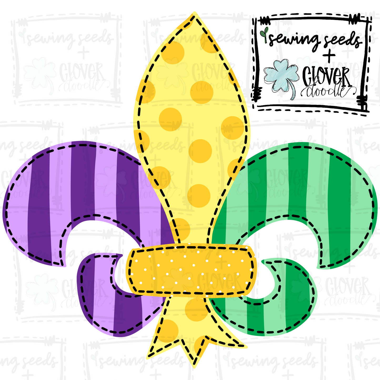 {Mardi Gras Fleur De Lis} SS+CD