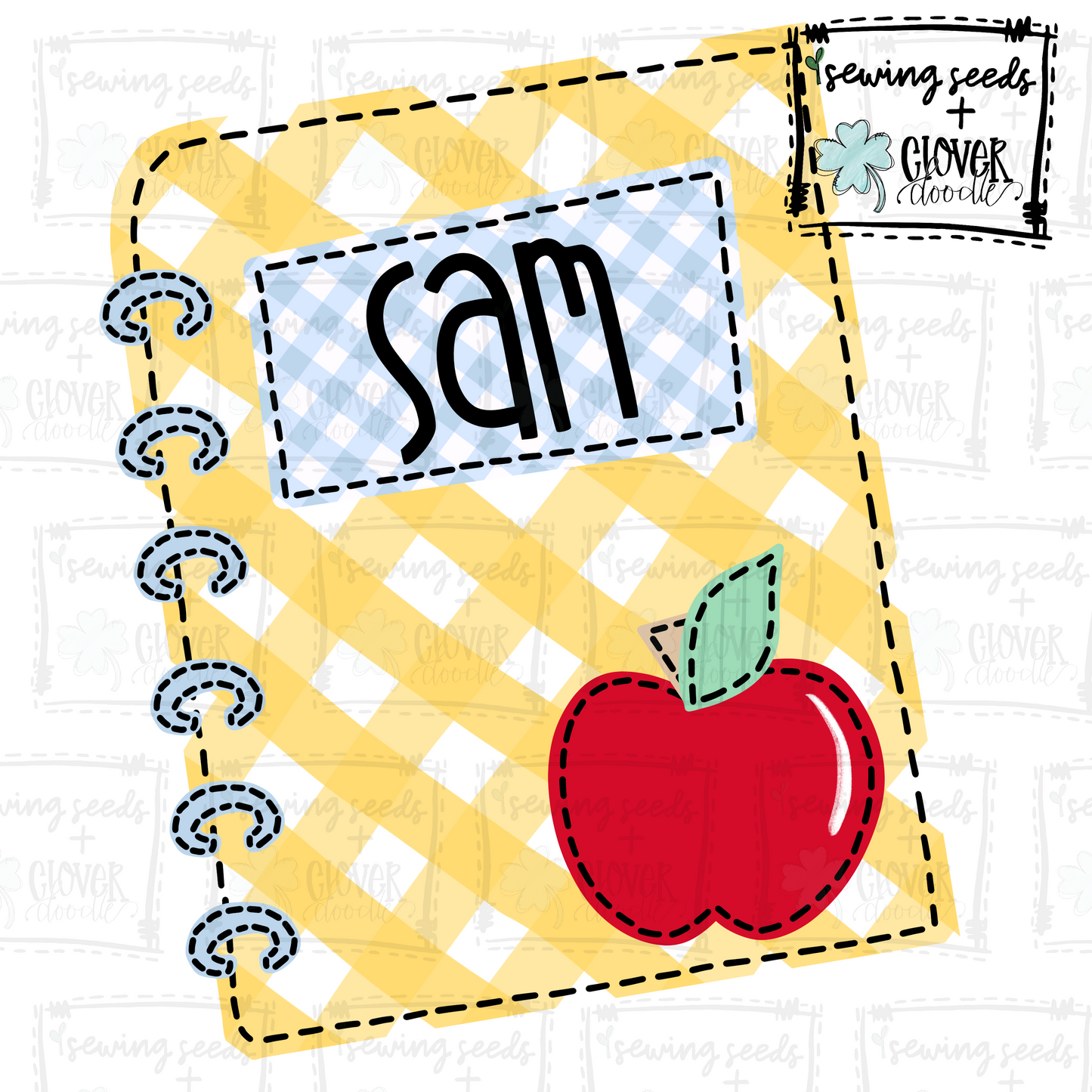 {School Notebook With Apple + Nameplate- Boy} SS+CD