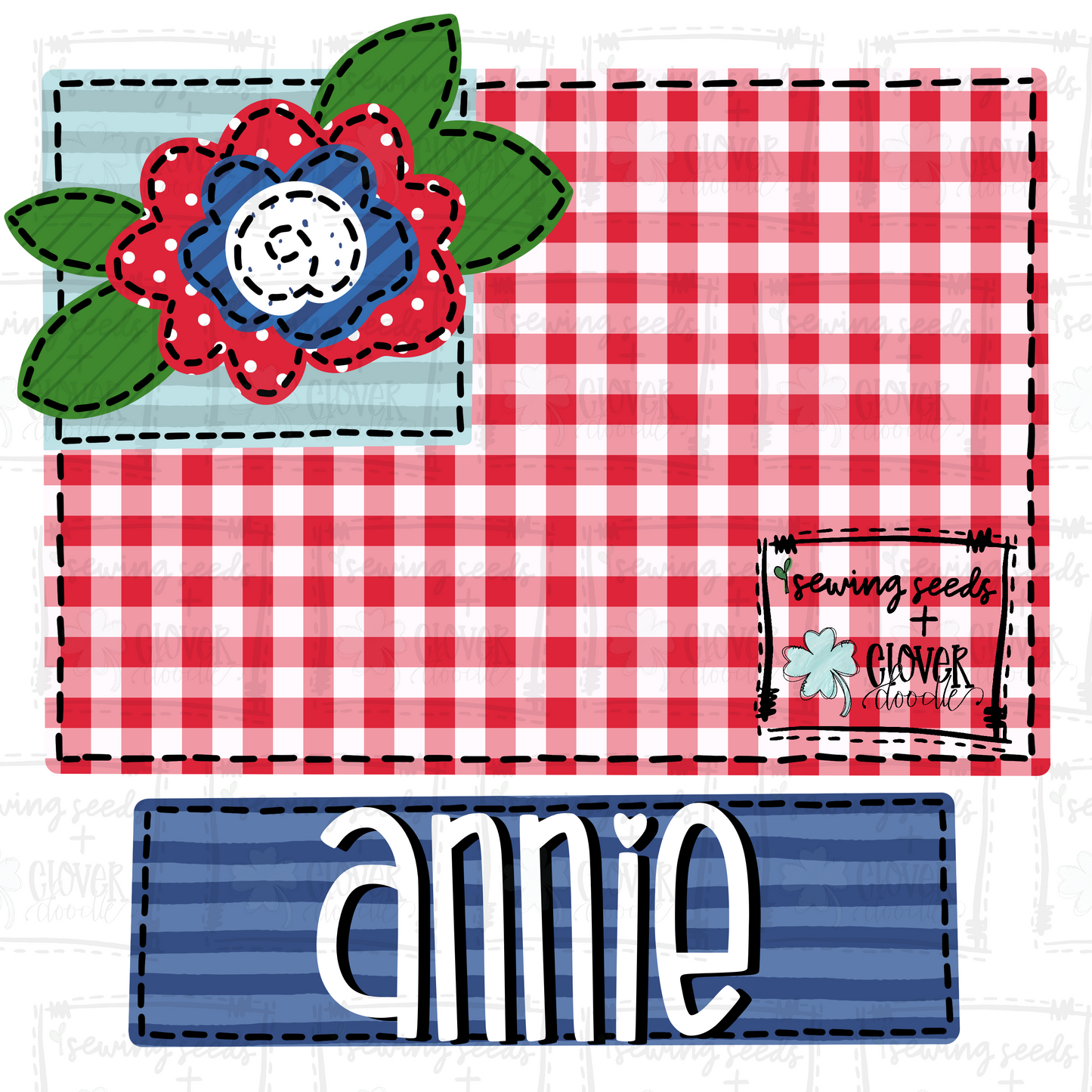 {Patriotic Floral Flag With Nameplate} SS+CD