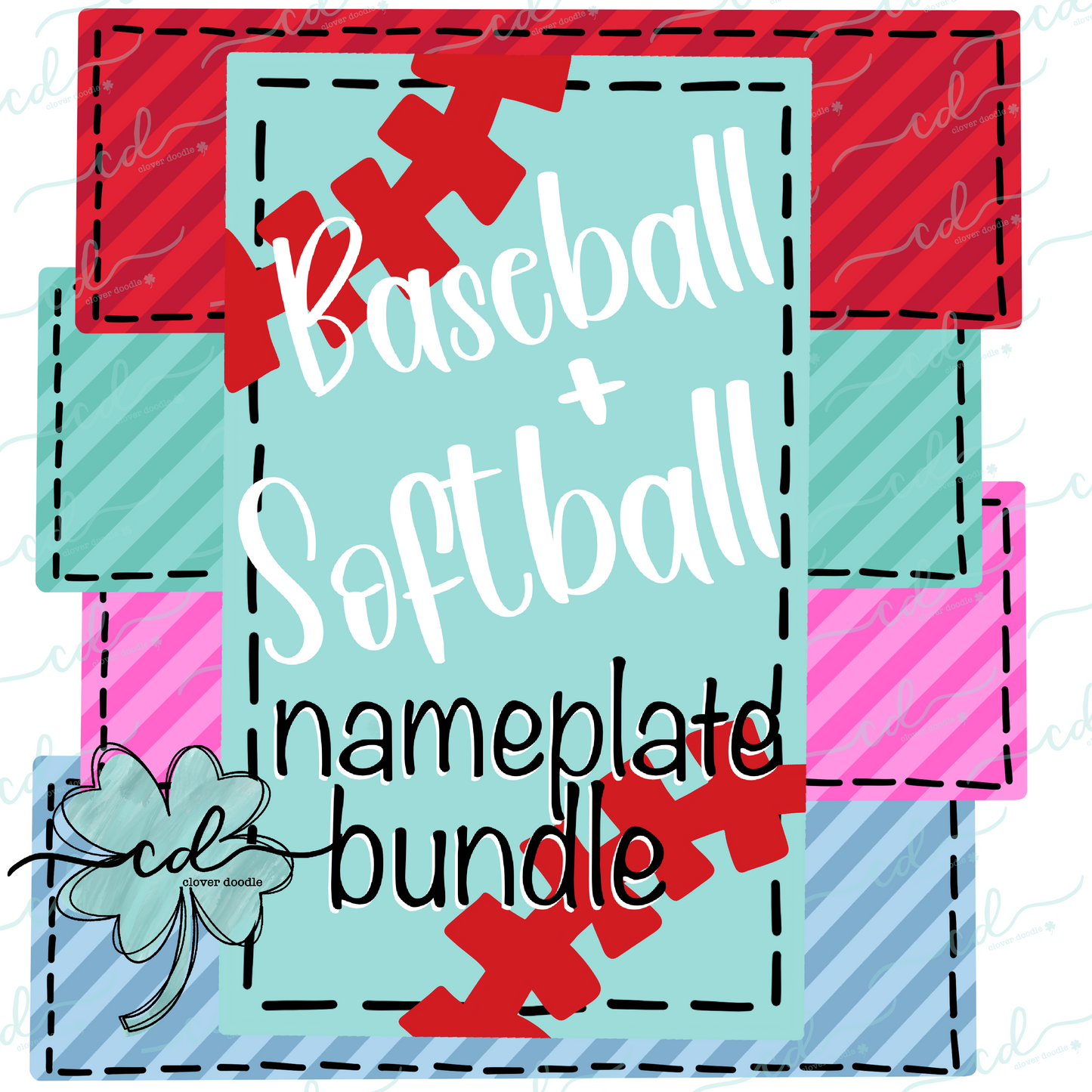 {Baseball + Softball Nameplate Bundle- Individually Saved Files!} CD