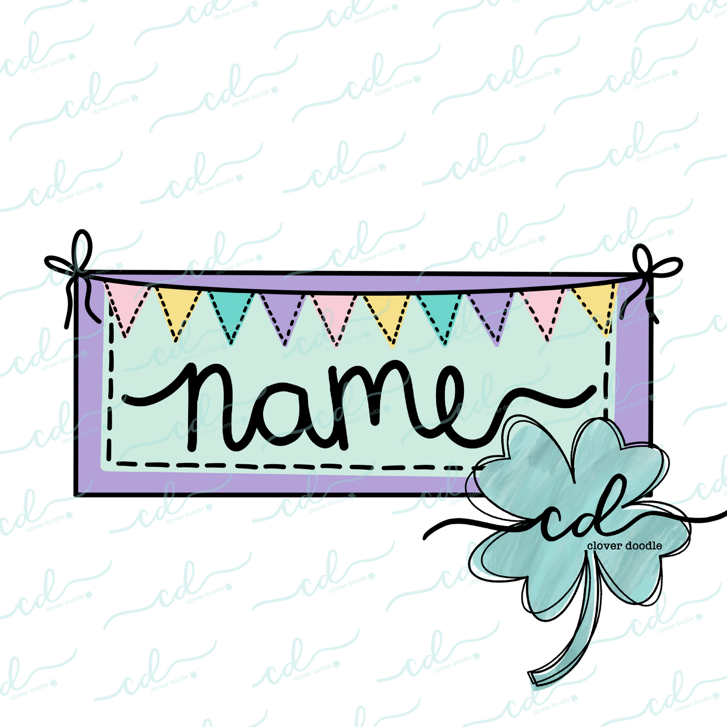 {Spring Nameplate w/Pennant Bunting} CD