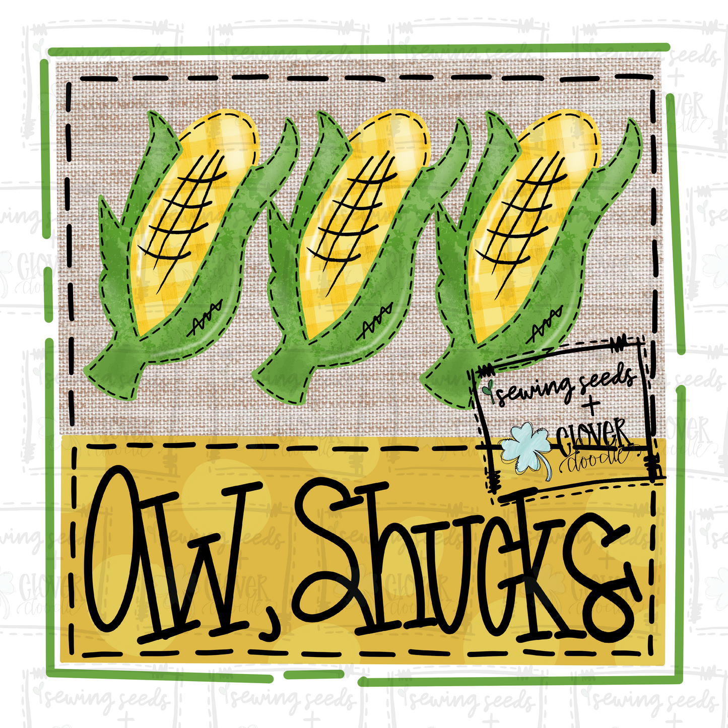 {Corn Trio Burlap w/Nameplate}- SS+CD}