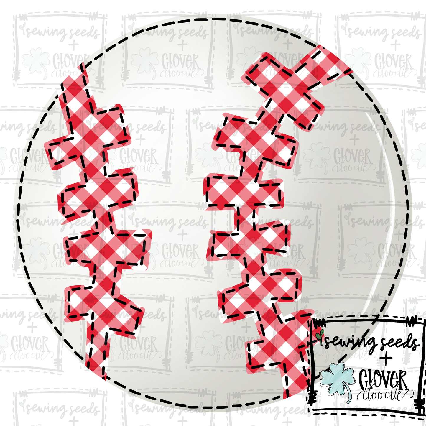 {Baseball- Red Gingham Laces} SS+CD