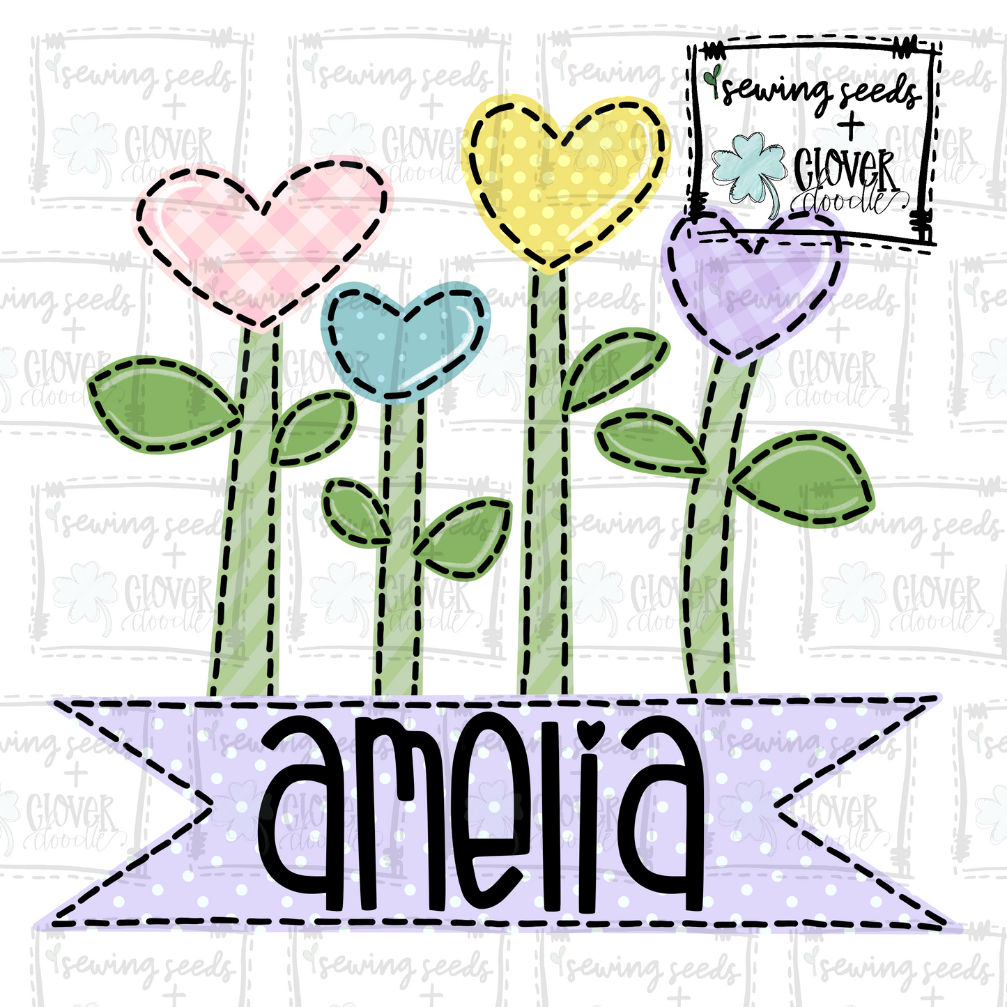 {Heart Flowers w/Nameplate} SS+CD