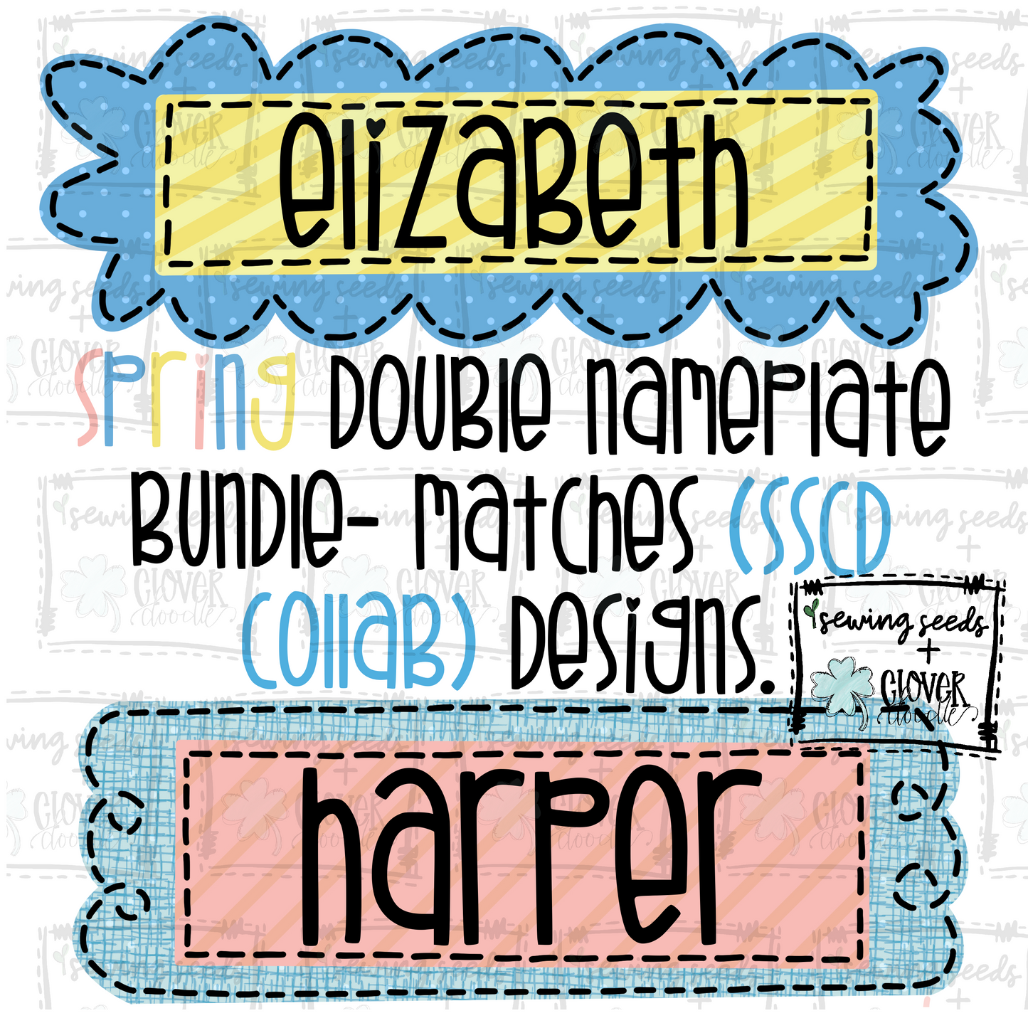 {Spring Double Nameplate Bundle} *individually saved files SS+CD