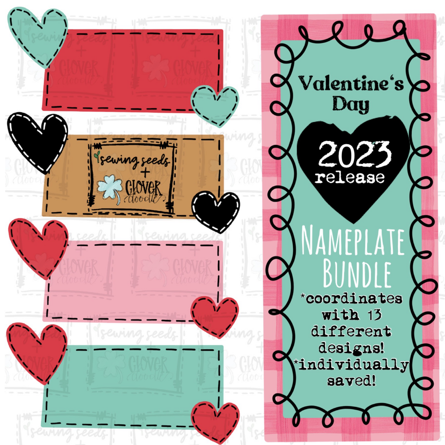 {Valentine Nameplate Bundle} SS+CD