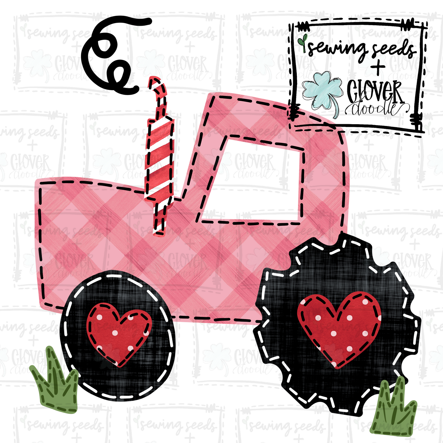 {Girl's Valentine Tractor} SS+CD
