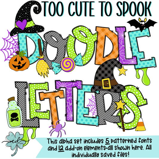 {Too Cute To Spook- Doodle Letters Alpha Set} - CD