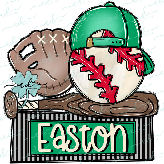 {Boy's Baseball Trio W/Ball Cap + Nameplate- Green} - CD