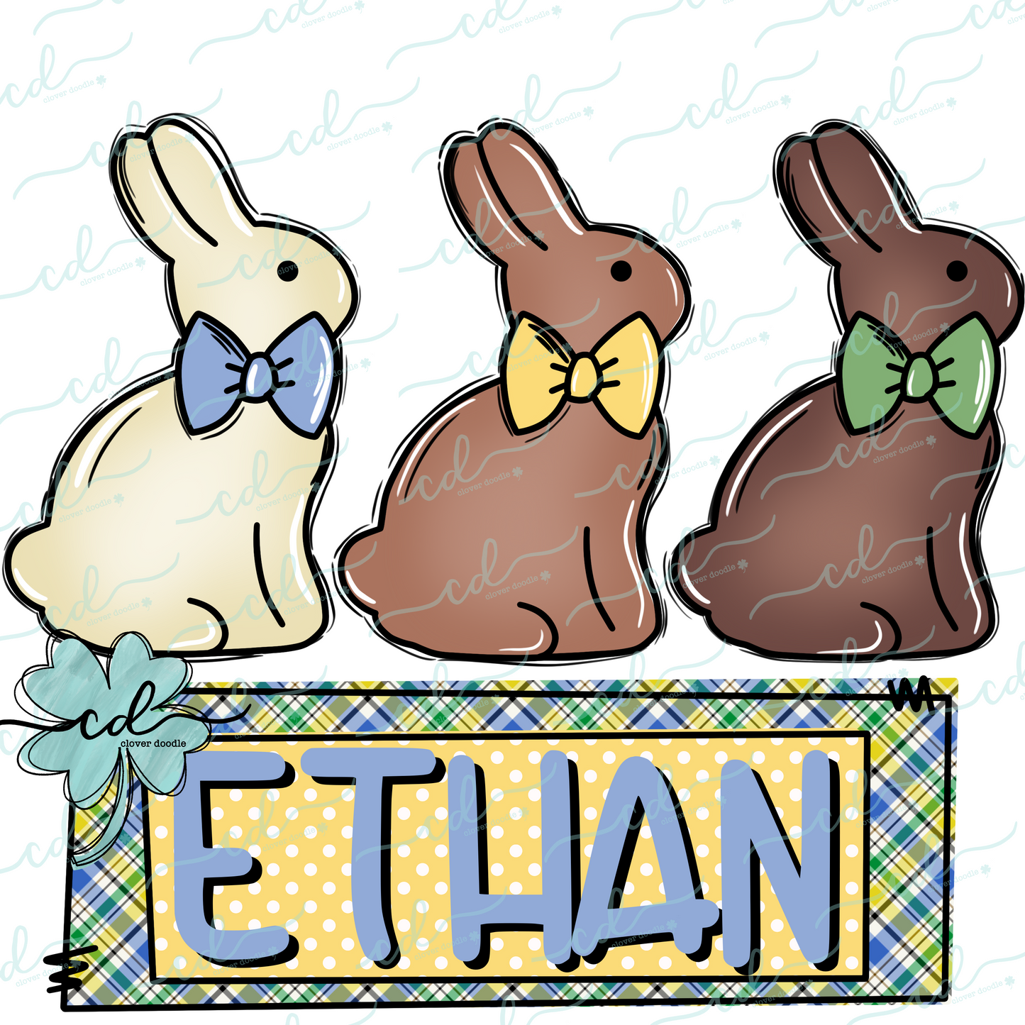 {Chocolate Bunny Trio W Nameplate- Boy}- CD